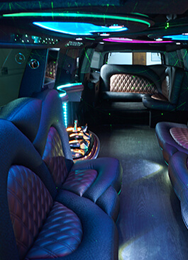 Leather seating in limousine service