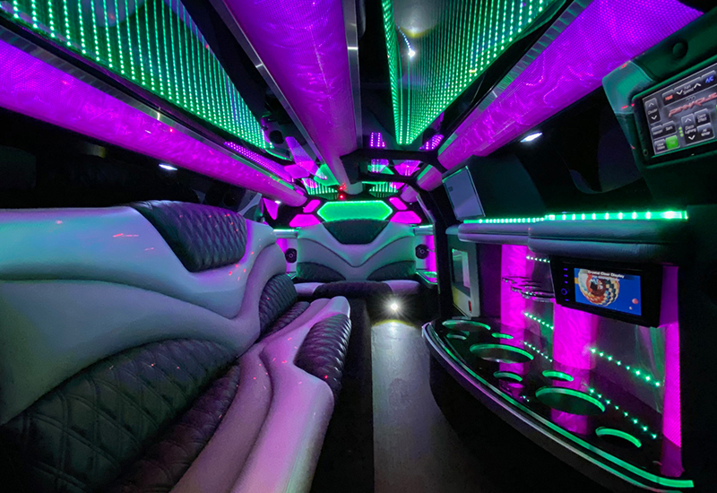 Limousine interiors with hardwood floors