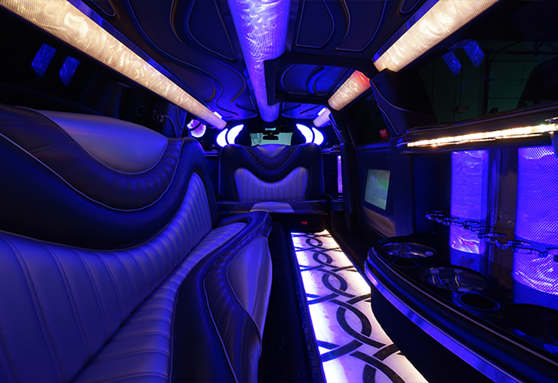 Limo rental with two-tone leather upholstery