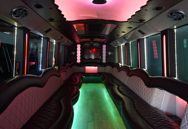 Stereo system in party bus